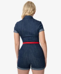 Unique Vintage Patsy Blue Denim Romper