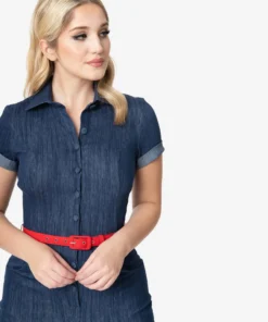 Unique Vintage Patsy Blue Denim Romper