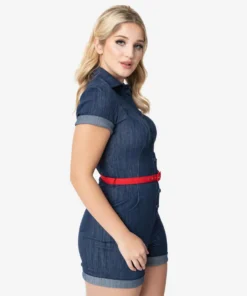 Unique Vintage Patsy Blue Denim Romper
