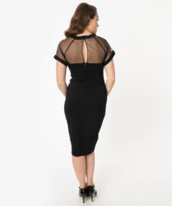 Unique Vintage Beaulieu Pencil Dress - Black