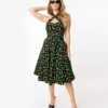 Unique Vintage Rita Green Bats Dress