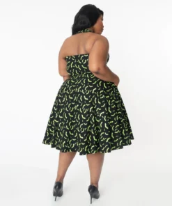 Unique Vintage Rita Green Bats Dress