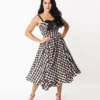 Unique Vintage Golightly Strawberry Gingham Swing Dress