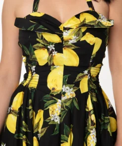 Unique Vintage Orchard Lemon Swing Dress