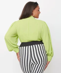 Unique Vintage Gwen Blouse - Chartreuse