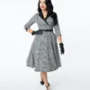 Unique Vintage Trudy Houndstooth Swing Dress