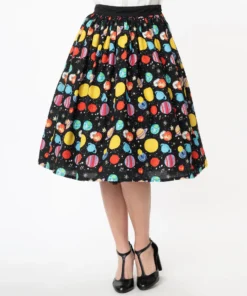 Unique Vintage Planets Swing Skirt
