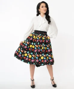 Unique Vintage Planets Swing Skirt