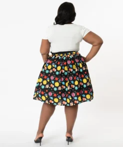 Unique Vintage Planets Swing Skirt
