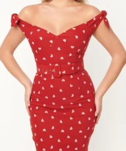 Unique Vintage Connie Heart Wiggle Dress