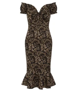Collectif Sasha Leopard Pencil Dress