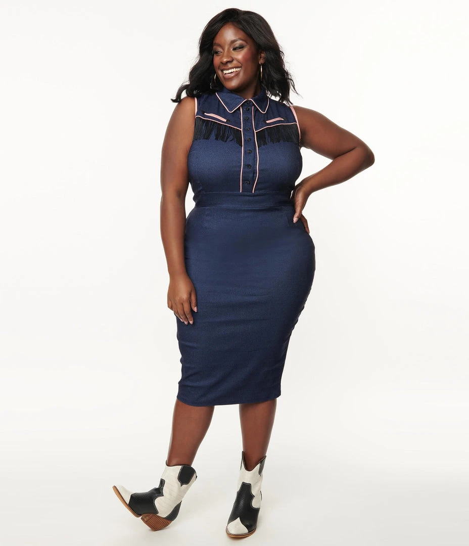 Unique Vintage Western Fringed Wiggle Dress 6 Unique Vintage Western Fringed Wiggle Dress