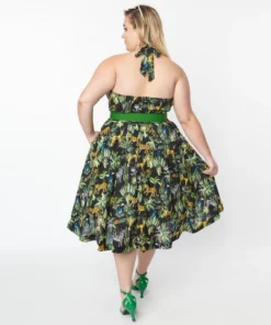 Unique Vintage Tarrytown Hostess Jungle Print Dress 13 Unique Vintage Tarrytown Hostess Jungle Print Dress