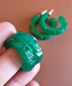 Bow & Crossbones Carved Cactus Earrings