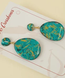 Accessories Bow & Crossbones Suzy Lucite Confetti Tear Drop Earrings - Long Island