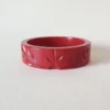 Bow & Crossbones Ivy Vines Carved Bangle - Red Accessories
