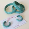 Bow & Crossbones Elsie Carved Fakelite Bangle - Seafoam 2 Bow & Crossbones Elsie Carved Fakelite Bangle - Seafoam