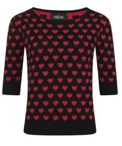 Collectif Chrissie Heart Knitted Top