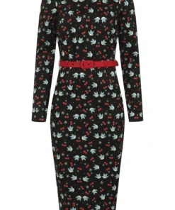 Collectif Meg Swallows & Cherries Pencil Dress