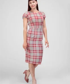 Collectif Demira Princess Check Pencil Dress