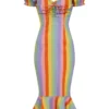 Collectif Sasha Vintage Rainbow Fishtail Dress 1 Collectif Sasha Vintage Rainbow Fishtail Dress