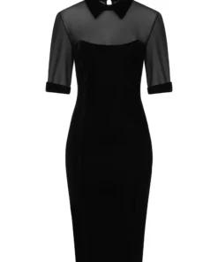 Collectif Wednesday Velvet Pencil Dress