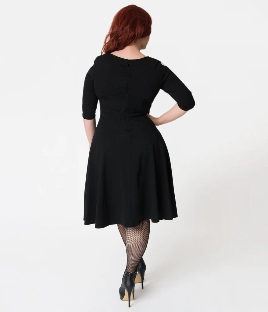 Unique Vintage Black Skeleton Bones Graves Swing Dress 8 Unique Vintage Black Skeleton Bones Graves Swing Dress
