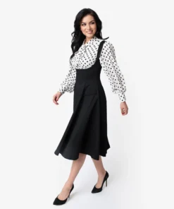 Unique Vintage Amma Suspender Swing Skirt