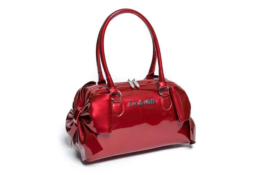 Lux De Ville Double Bow Tote - Red Shiny 3 Lux De Ville Double Bow Tote - Red Shiny