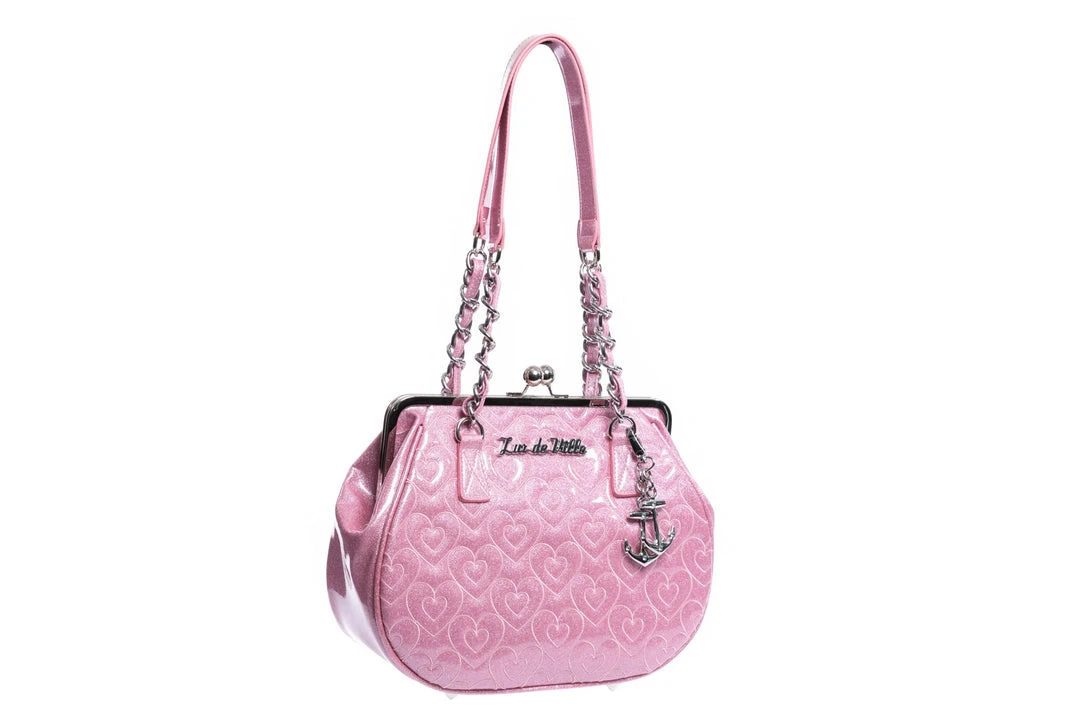Lux De Ville Ahoy Kiss Lock Bag - Bashful Blush Sparkle 3 Lux De Ville Ahoy Kiss Lock Bag - Bashful Blush Sparkle