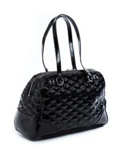 Lux De Ville Temptress Tote Medium - Black Crinkle Patent