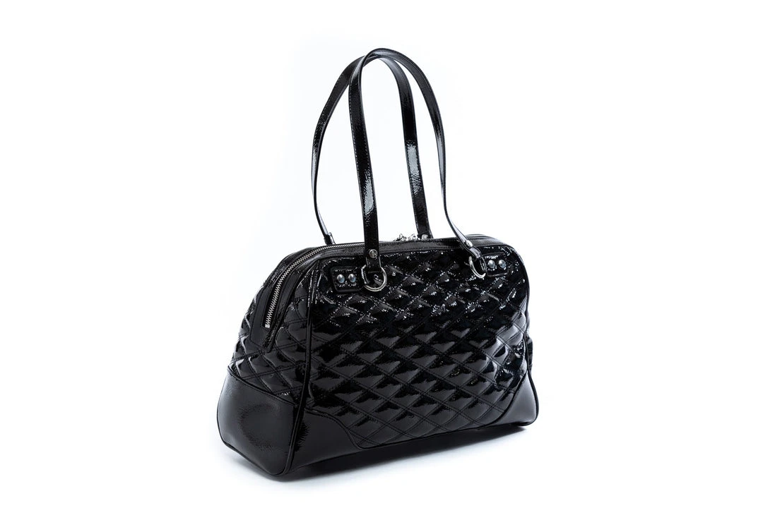 Lux De Ville Temptress Tote Medium - Black Crinkle Patent 4 Lux De Ville Temptress Tote Medium - Black Crinkle Patent