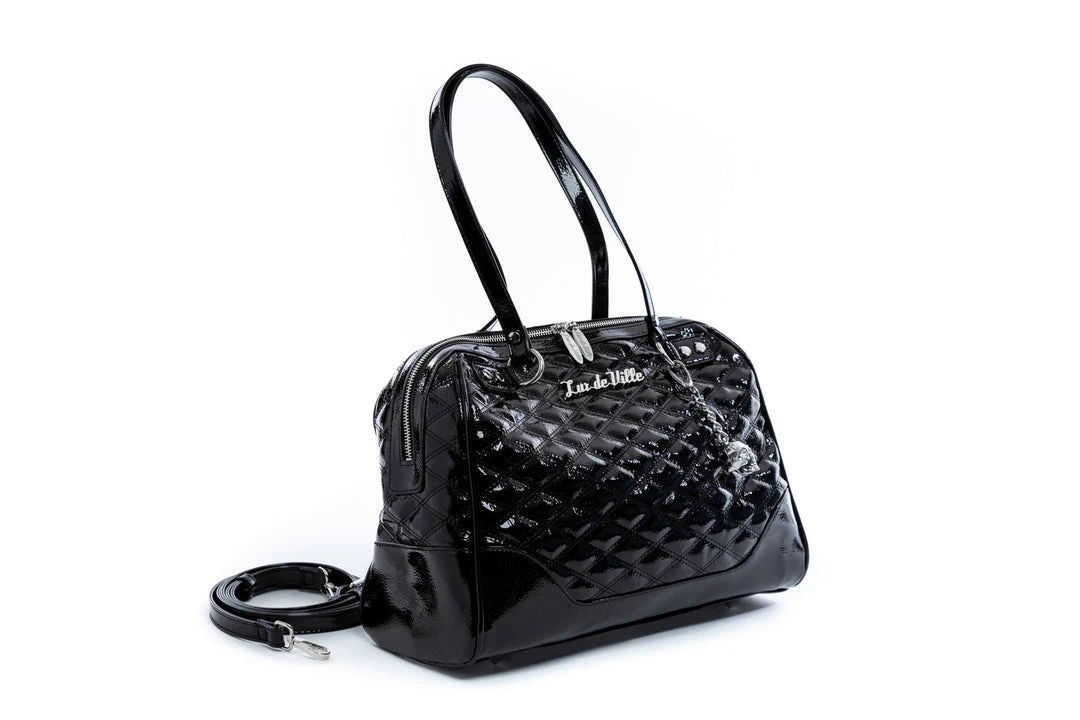 Lux De Ville Temptress Tote Medium - Black Crinkle Patent 3 Lux De Ville Temptress Tote Medium - Black Crinkle Patent