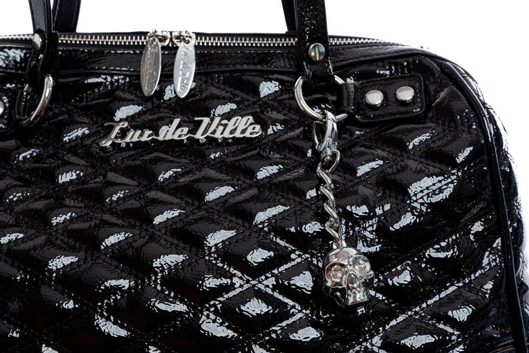 Lux De Ville Temptress Tote Medium - Black Crinkle Patent 5 Lux De Ville Temptress Tote Medium - Black Crinkle Patent