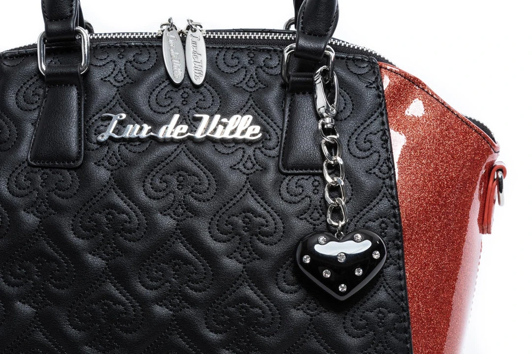 Lux De Ville Lady Lux Medium Tote - Black & Coral Sparkle 5 Lux De Ville Lady Lux Medium Tote - Black & Coral Sparkle