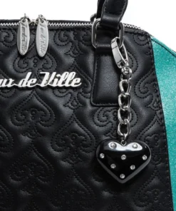 Lux De Ville Lady Lux Medium Tote - Black & Mermaid Blue Sparkle 8 Lux De Ville Lady Lux Medium Tote - Black & Mermaid Blue Sparkle