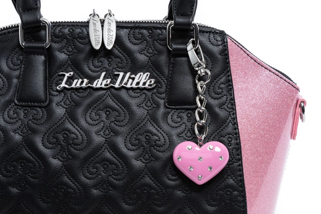 Lux De Ville Lady Lux Medium Tote - Black & Bashful Blush Sparkle 5 Lux De Ville Lady Lux Medium Tote - Black & Bashful Blush Sparkle