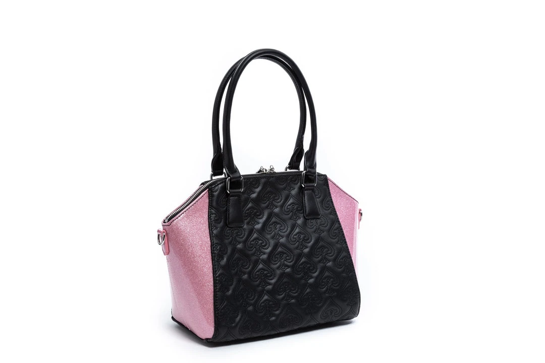 Lux De Ville Lady Lux Medium Tote - Black & Bashful Blush Sparkle 4 Lux De Ville Lady Lux Medium Tote - Black & Bashful Blush Sparkle