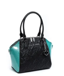 Lux De Ville Lady Lux Medium Tote - Black & Mermaid Blue Sparkle