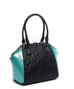 Lux De Ville Lady Lux Medium Tote - Black & Mermaid Blue Sparkle