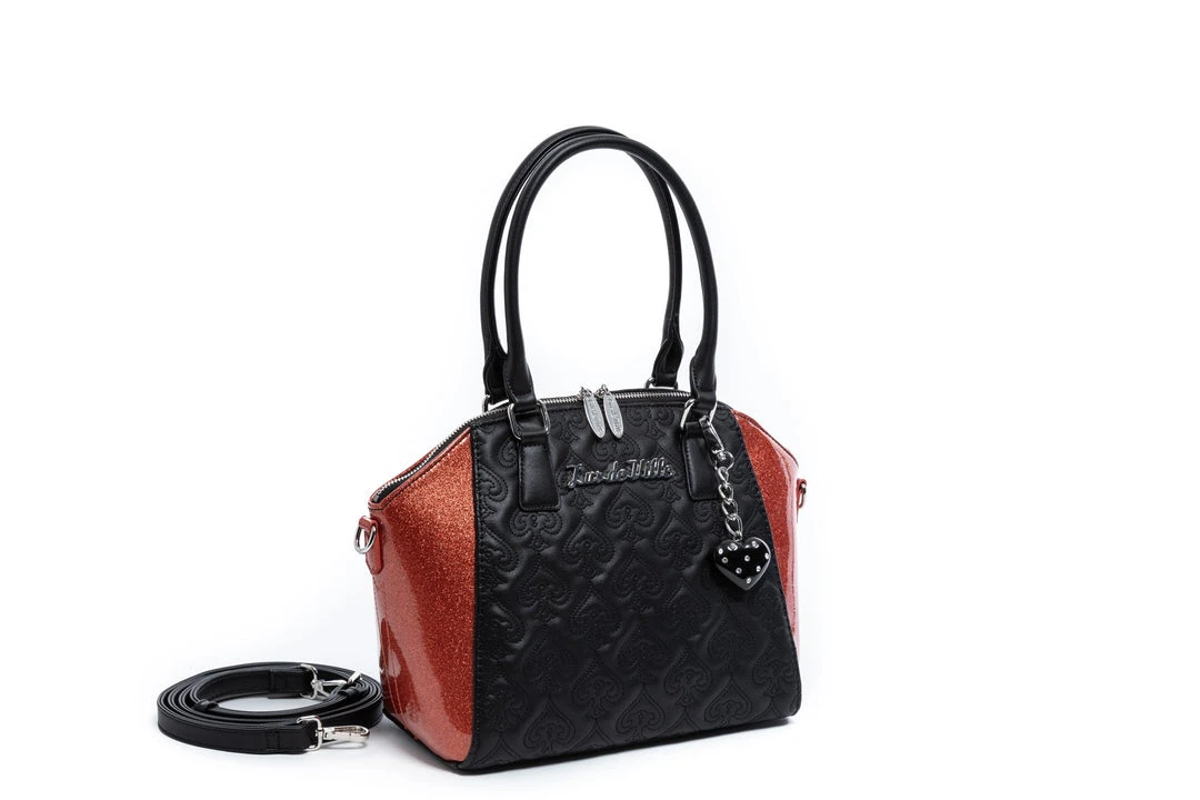 Lux De Ville Lady Lux Medium Tote - Black & Coral Sparkle 3 Lux De Ville Lady Lux Medium Tote - Black & Coral Sparkle