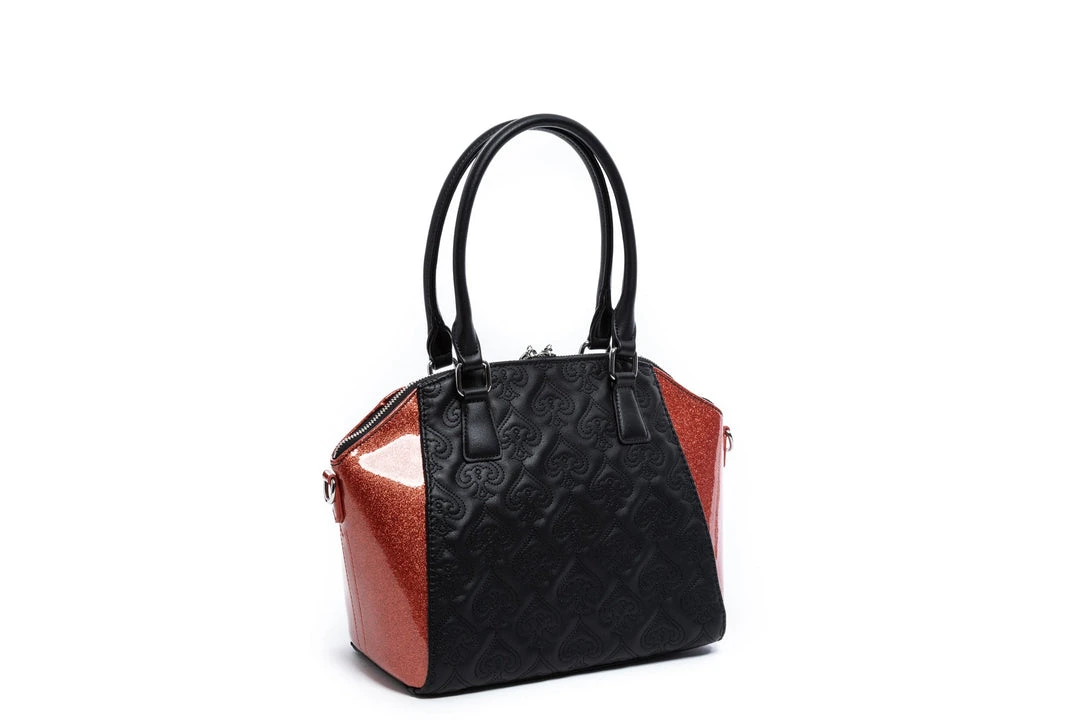 Lux De Ville Lady Lux Medium Tote - Black & Coral Sparkle 4 Lux De Ville Lady Lux Medium Tote - Black & Coral Sparkle