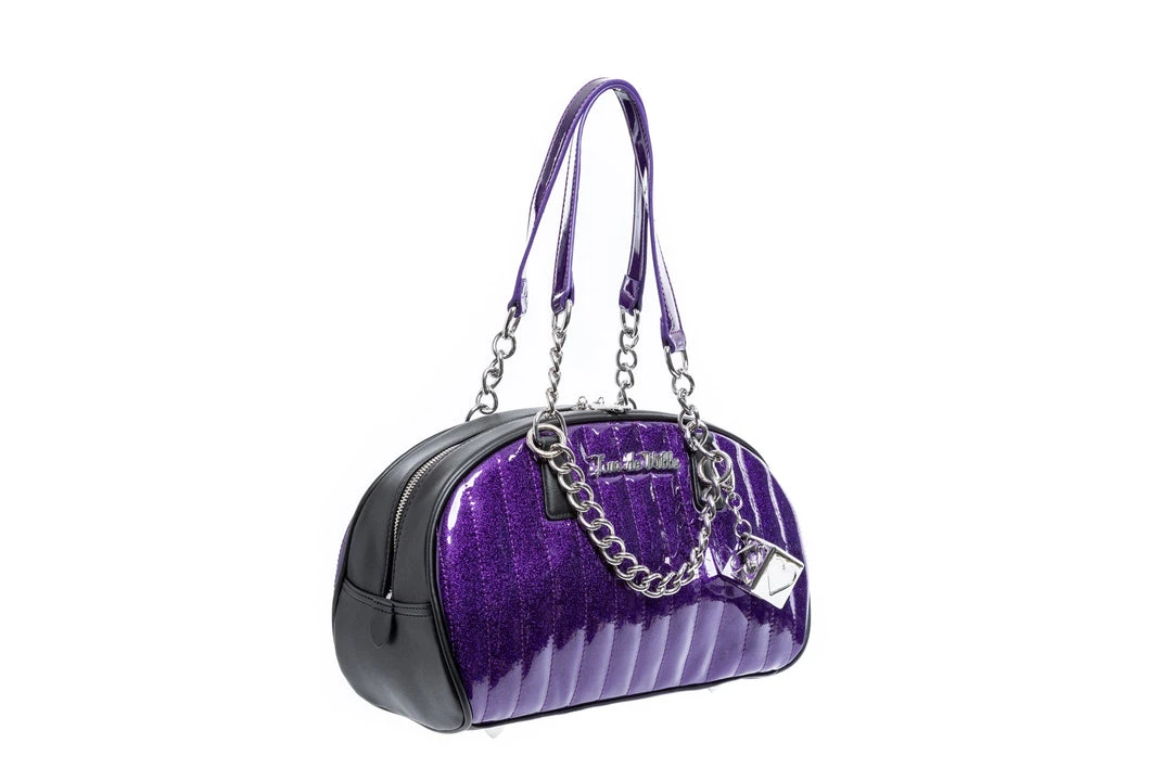 Lux De Ville Roulette Tote - Black & Poisonous Purple Sparkle 3 Lux De Ville Roulette Tote - Black & Poisonous Purple Sparkle