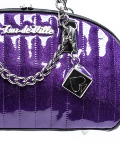 Lux De Ville Roulette Tote - Black & Poisonous Purple Sparkle 8 Lux De Ville Roulette Tote - Black & Poisonous Purple Sparkle