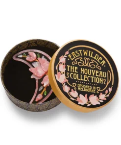Erstwilder Art Nouveau Steel Magnolias Brooch - Pink