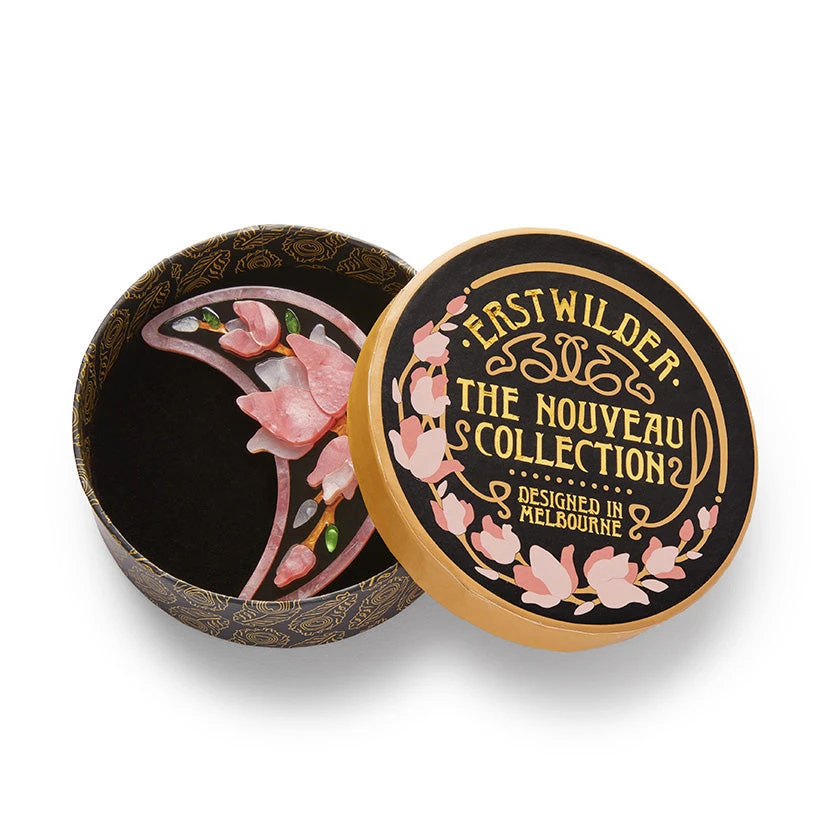 Erstwilder Art Nouveau Steel Magnolias Brooch - Pink 4 Erstwilder Art Nouveau Steel Magnolias Brooch - Pink