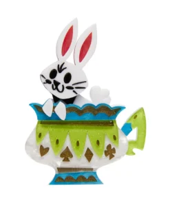 Erstwilder Kitschy Witch Alice's Wonderland Follow The White Rabbit Brooch
