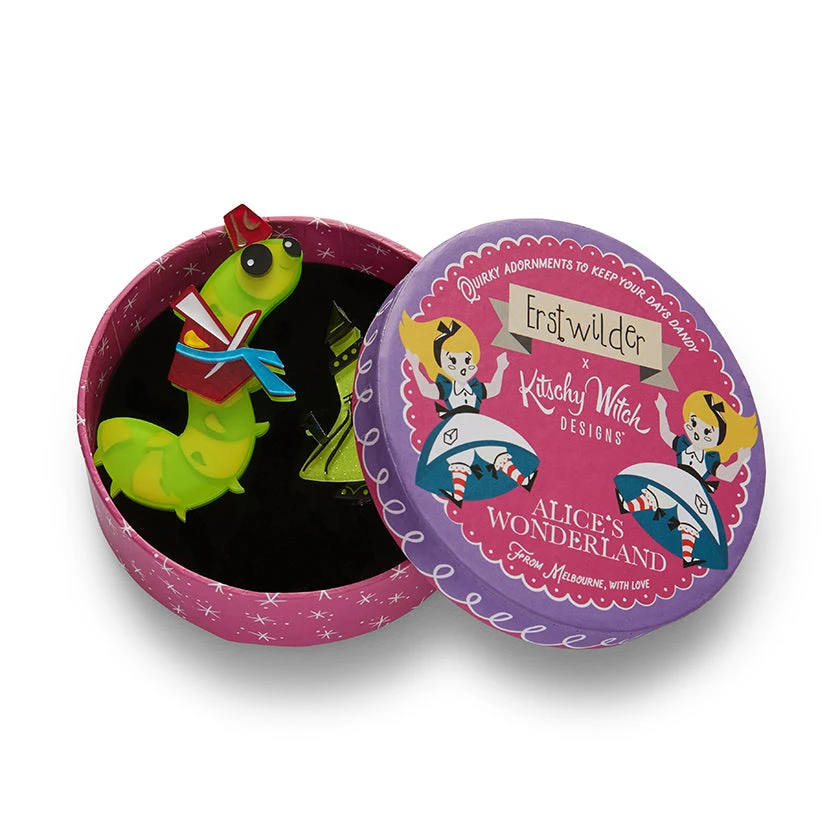 Erstwilder Kitschy Witch Alice's Wonderland Advice From A Caterpillar Double Brooch 4 Erstwilder Kitschy Witch Alice's Wonderland Advice From A Caterpillar Double Brooch