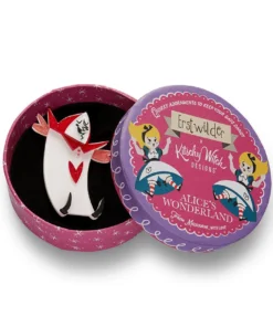 Erstwilder Kitschy Witch Alice's Wonderland Knave Of Hearts Brooch