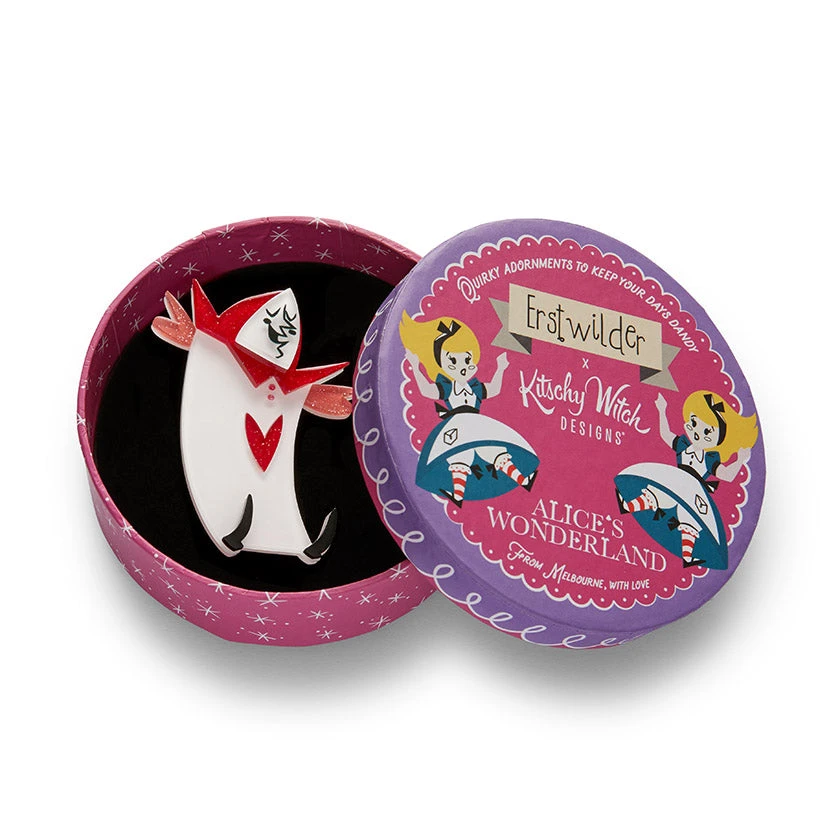 Erstwilder Kitschy Witch Alice's Wonderland Knave Of Hearts Brooch 4 Erstwilder Kitschy Witch Alice's Wonderland Knave Of Hearts Brooch